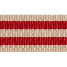 Bomullsband - 17 mm - Natur / Röd