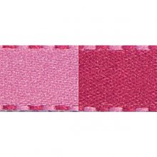 Satinband - 9 mm - 2-färgat - Rosa/Hallon