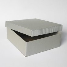 Presentask i wellpapp - 27 x 27 x 10 cm - Naturbrun