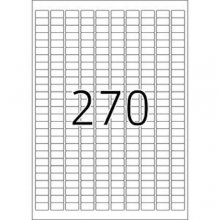 Löstagbara etiketter - Rektangulära - 17,8 x 10 mm - 270 st x 5 ark