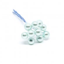 Dekorationsbär - Pärlemor - 13 mm - Ljusblå