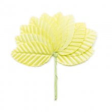 Blomblad på ståltråd - Tyg - 10 st - Ljusgrön