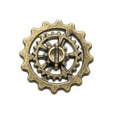 Steampunk-kugghjul i metall - Antikguld - 22 mm - xx st