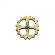 Steampunk-kugghjul i metall - Antikguld - 15 mm - xx st