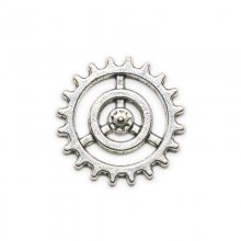 Steampunk-kugghjul i metall - Silver - 18 mm - xx st