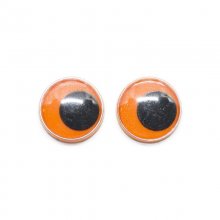 Plastögon med rörlig pupill - 12 mm - Orange