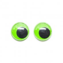 Plastögon med rörlig pupill - 12 mm - Grön