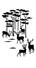Schablon - 12 x 23 cm - Hjortar i skogen