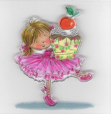 Clearstamps - Genomskinlig stämpel - Flicka med bakelse