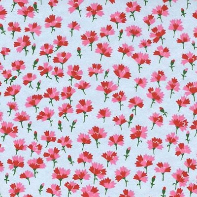 Japanskt papper - Chiyogami 1010C - Nejlikor - Grå /Röd