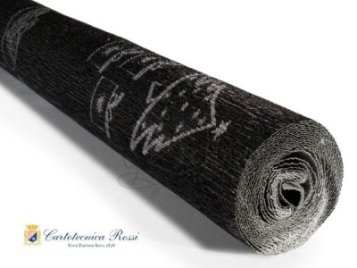 Metallic Printed - Silver Christmas Theme on Black