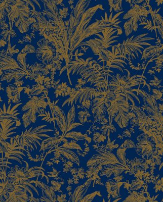 Tassotti 91520 - Blommor - Blå /Guld