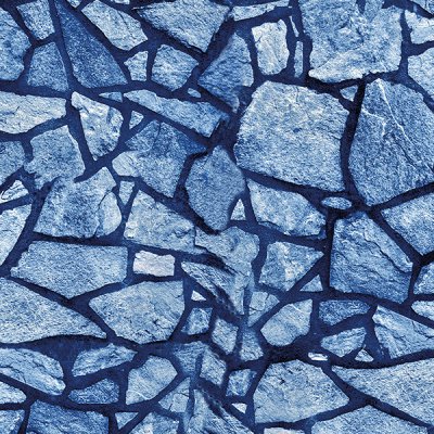 Omslagspapper - 3621 - 2 m - Blå mosaik