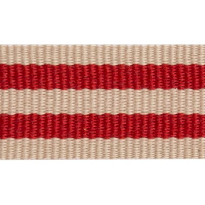 Bomullsband - 17 mm - Natur / Röd