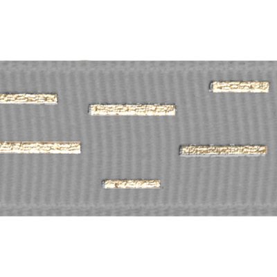 Dekorationsband - 15 mm - Cool Grey med guld