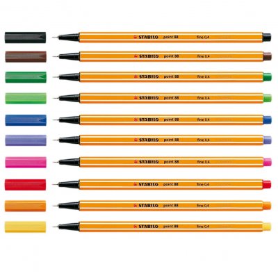 Stabilo Point 88 Fiberspetspenna - Fine 0,4 mm - 54/Orange