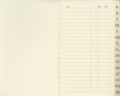 Bokblock för adressbok - A till Z - Naturvit - 28 sidor