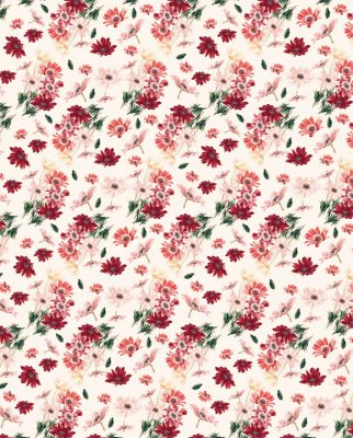 Tassotti 9473 - Blommor - Röd/Grön/Rosa