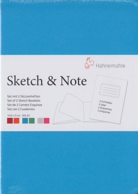 Skissblock (2 st) - Sketch & Note - Blå & grön - 125 g/m² - A6 - 20 ark