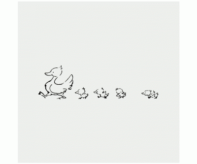 Gummistämpel på kloss - Ankor