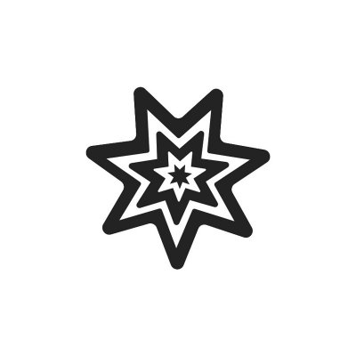 Gummistämpel på kloss - Lorestamps - Liten - Stjärna