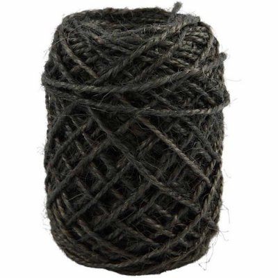 Snöre i naturhampa 2 mm x 30 m - Mörkgrå