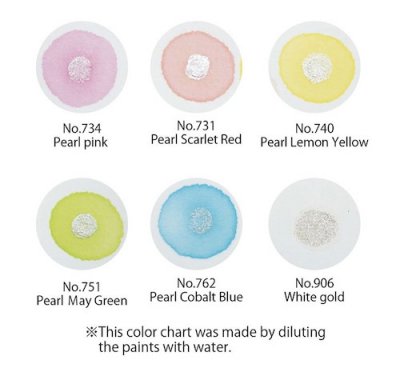 Vattenfärger - Gansai Tambi Pearl Colors Set - 6 färger