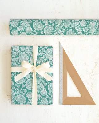 Tassotti 97027 - Fiorito di garofani turchese - Grön/Vit