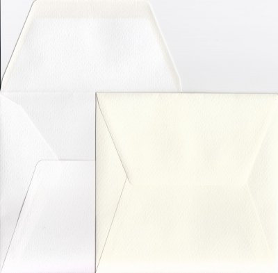 Kuvert - Rossi Medioevalis - Ljusvit/naturvit - 12,7 x 12,7 cm - 10 st