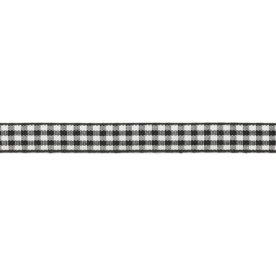 Mönstrat dekorationsband - 10 mm - Rutigt - Svart/Vit