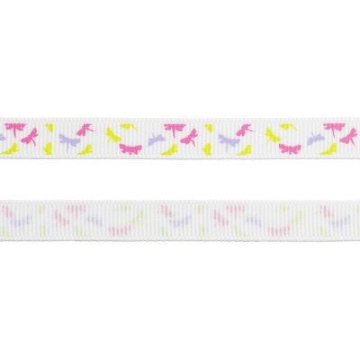 Grosgrainband - 10 mm - Trollsländor