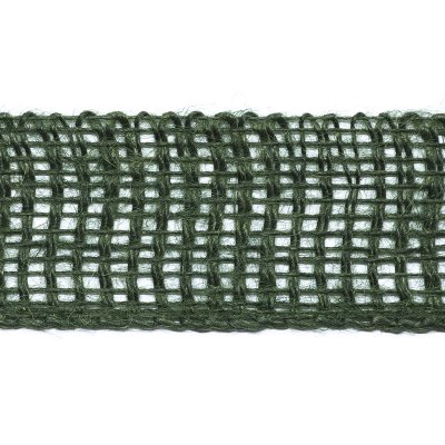 Dekorationsband i jute - 40 mm - Grön/Julgrön