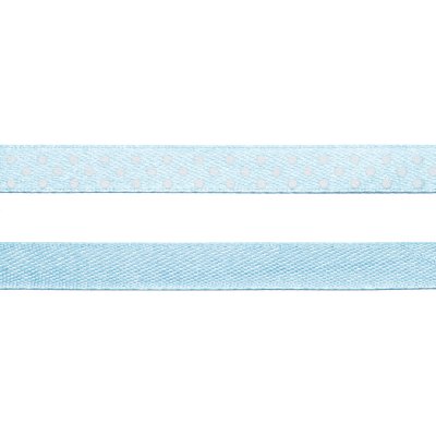 Satinband - 10 mm - Blått med vita prickar