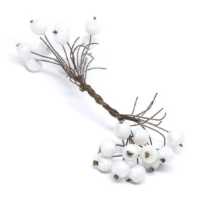 Dekorationsbär - Frost - 13 mm - 10 st - Vit