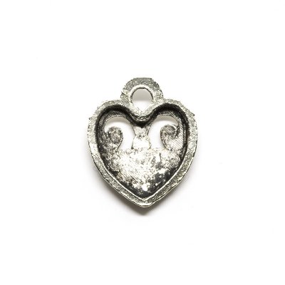 Berlock/Charm - Hjärta - 13 x 15 mm - Antiksilver - xx st