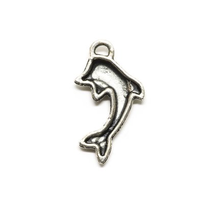Berlock/Charm - Delfin - 12 x 20 mm - Antiksilver - xx st