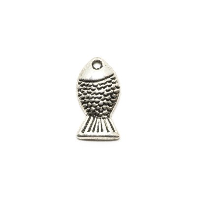 Berlock/Charm - Fisk - 8 x 14 mm - Antiksilver - xx st