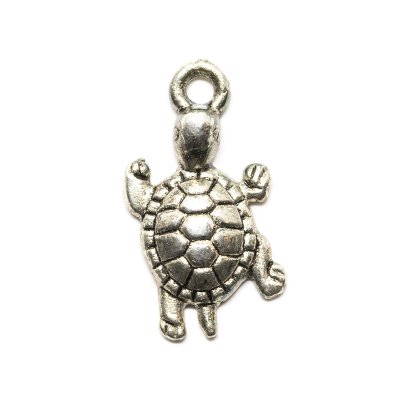 Berlock/Charm - Sköldpadda - 13 x 23 mm - Antiksilver - xx st