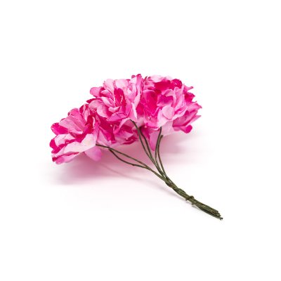 Dekorationsblomma på ståltråd - Papper - 6 st - Rosa
