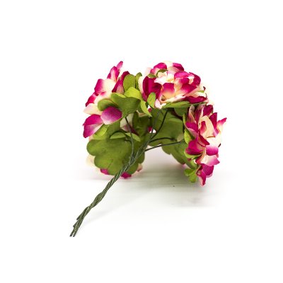 Dekorationsblomma på ståltråd - Papper - 6 st - Röd/Gul