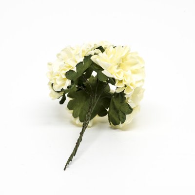 Dekorationsblomma på ståltråd - Papper - 6 st - Ljusgul/Naturvit