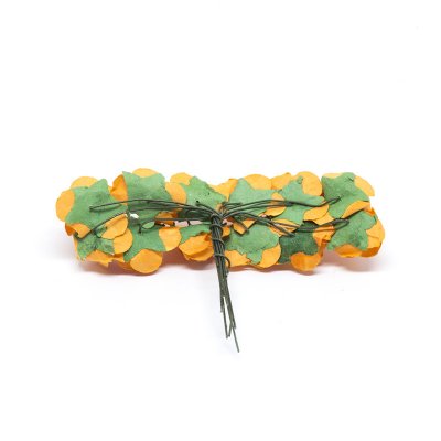 Dekorationsros på ståltråd - Papper - 12 st - Orange