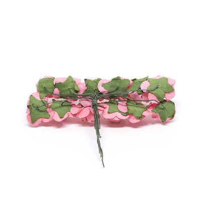 Dekorationsros på ståltråd - Papper - 12 st - Aprikosrosa