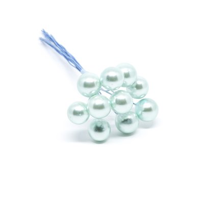 Dekorationsbär - Pärlemor - 13 mm - Ljusblå