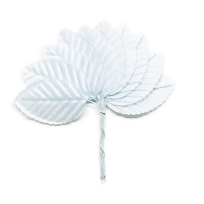 Blomblad på ståltråd - Tyg - 10 st - Ljusblå