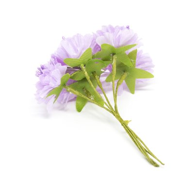 Dekorationsblomma på ståltråd - Tyg - 6 st - Lila