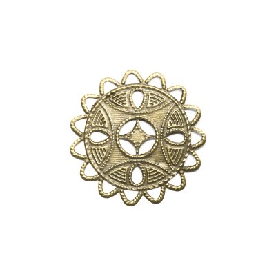 Metalldekoration - Antikguld - Cirkel - 37 mm - xx st