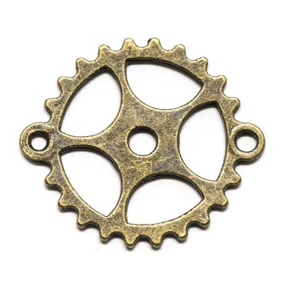 Steampunk-kugghjul i metall - Antikguld - 28 mm - xx st