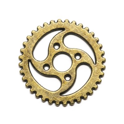 Steampunk-kugghjul i metall - Antikguld - 23 mm - xx st