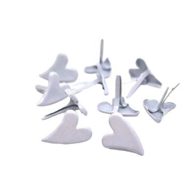 Dekorationsnitar/Brads - Hjärtan - vit